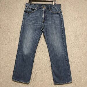 Lucky Brand Jeans Mens 36x32 Blue 361 Vintage Straight Handcrafted Candiani